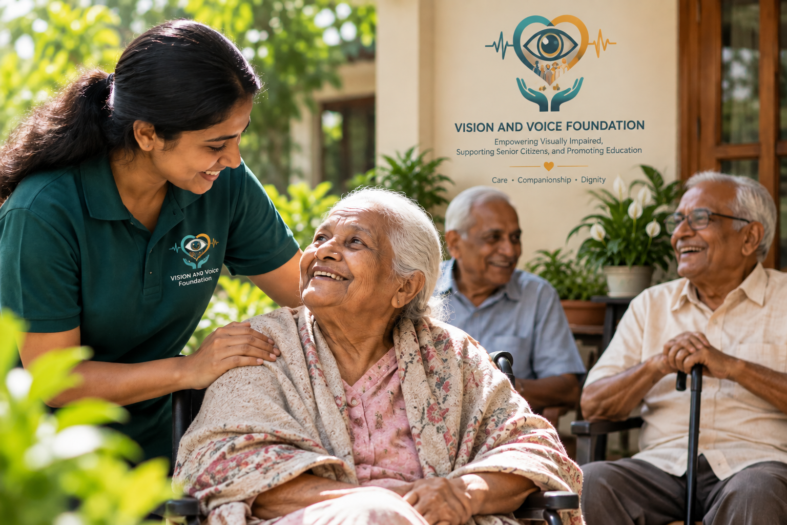 Elderly people receiving care